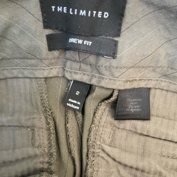 The Limited Crew Fit Pants, Gray Pinstripes, Zip Hooks Belt-loops, Pockets, Sz 2 - Picture 6 of 12
